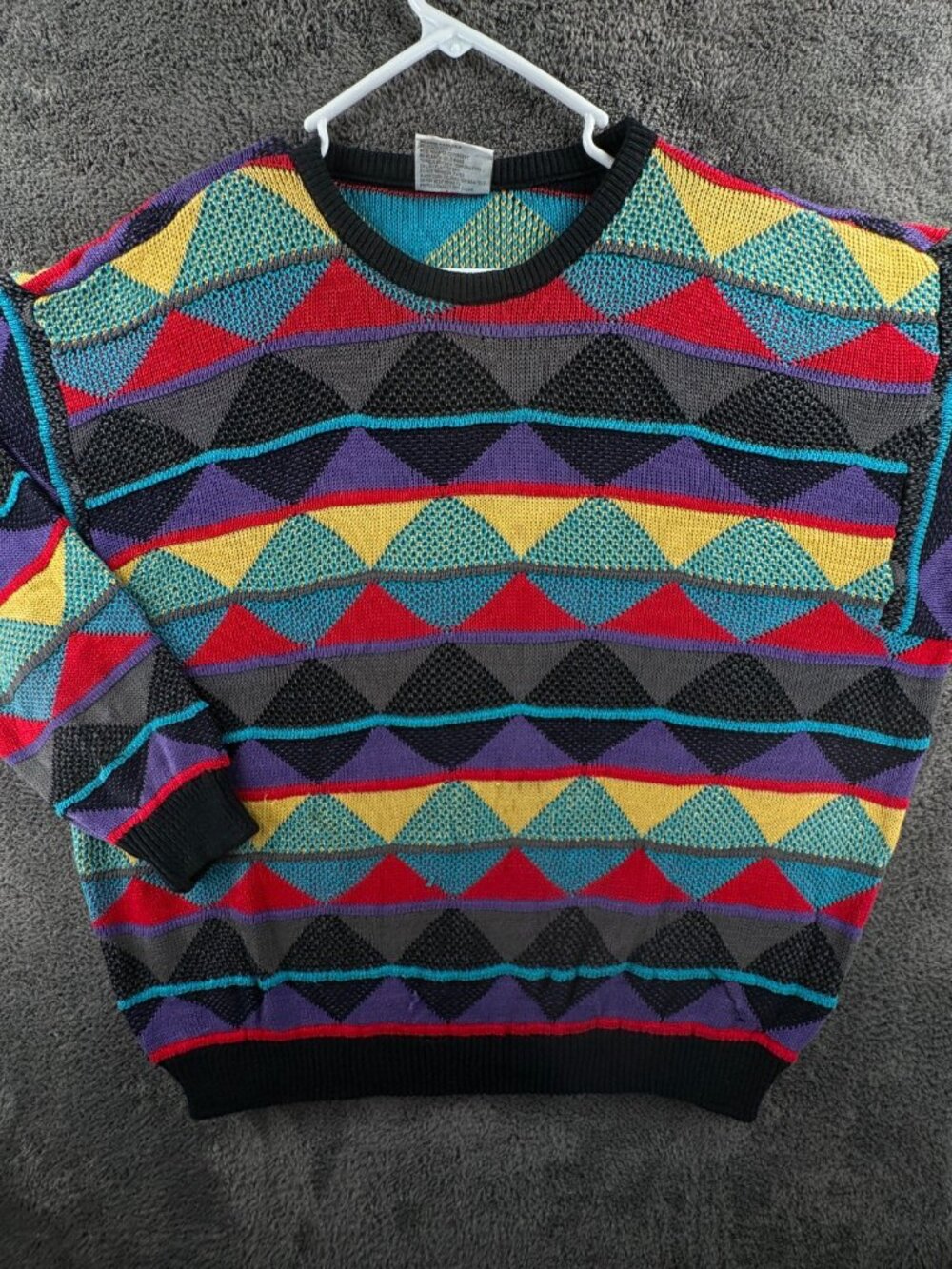 COOGI Australia Authentic Men Knit Sweater Colorful Large Cotton Pullover Adult